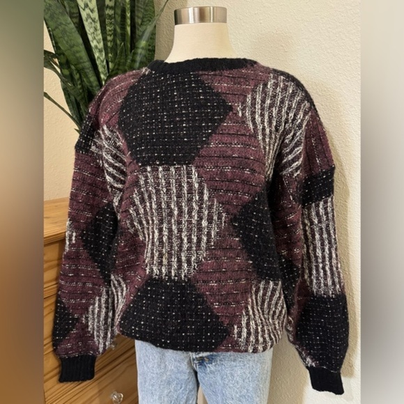 Vintage Bugatchi Uomo Sweater Textured Abstract Knit Made‎ in Taiwan XL - Picture 1 of 8